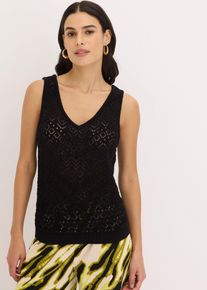 bonprix Femei Top din tricot ajurat, negru, 40/42