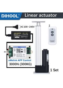 DC 24V 60W Max 3000N Motor Electric Linear Actuator 50mm 150mm 250mm 350mm 550mm Stroke 300KG Load Customized Telescopic Rod