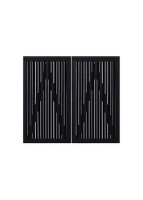 Plus Nagano Sichtschutztüre Doppeltor Kiefer-Fichte schwarz 200 × 180 cm