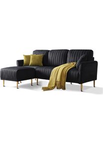Modern Velvet Fabric Modular Sectional Sofas, Mid- Style Channel Tufted Couch Sofa Set, Luding 3 Seater Sofa, Loveseat,