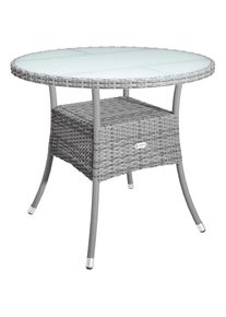 Casaria Polyrotan Balkontafel Grijs Ø80cm