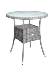 Casaria Polyrotan Balkontafel Grijs Ø60cm
