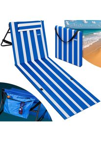 Detex Strandmat Blauw/Wit 158x56x46cm gestoffeerd