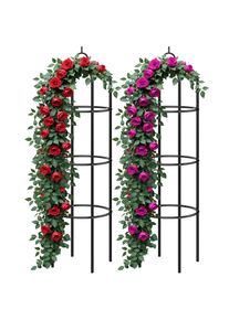 Gardebruk Columnas para rosas set de 2 negro 200x40cm