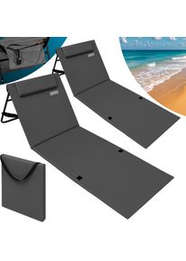 Detex Mata plażowa zestaw 2 antracyt 158x56x46cm wyściełana