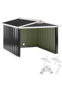 Gardebruk Garaje robot cortacésped metal antracita techo dos aguas