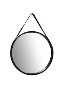 Kayoom Wandspiegel , Schwarz , Kunststoff, Glas , rund , 49.5x49.5x3.5-7.5 cm , Garderobe, Garderobenspiegel