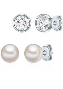 Rafaela Donata Ohrringe Damen silber / transparent / perlweiß Größe One Size