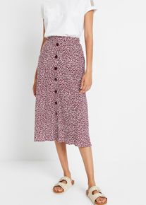 Viscose midi rok met zakken - rood - maat 54 - viscose - bonprix