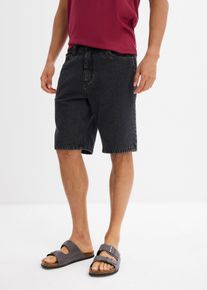 Jeans bermuda met elastiek opzij classic fit - zwart - maat 58 - 100% katoen - bonprix