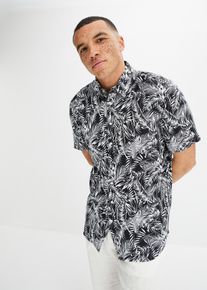 Overhemd met korte mouwen van viscose - zwart - maat 45/46 (XXL) - viscose - bonprix