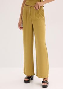 Getextureerde broek - groen - maat 46 - bonprix