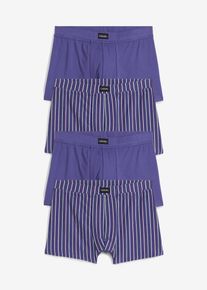 Boxershort strak (set van 4) - blauw - maat 10 (4XL) - met katoen - bonprix