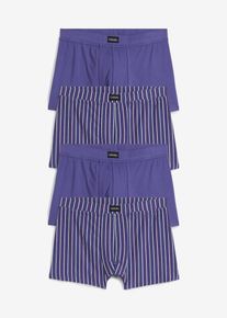 Boxershort strak (set van 4) - blauw - maat 6 (L) - met katoen - bonprix