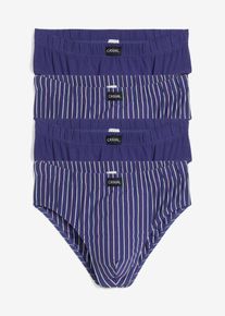 Slip (set van 4) - blauw - maat 4 (S) - met katoen - bonprix