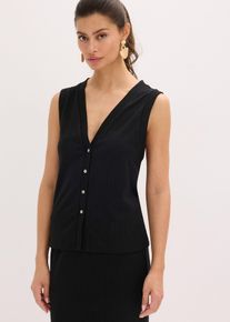 Mouwloos vest in een gebreide look - zwart - maat 40/42 (M) - viscose - bonprix
