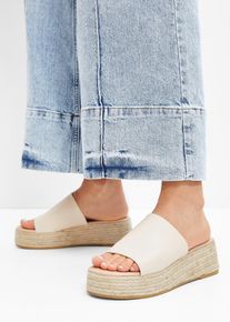 Plateau slippers - beige - maat 41 - vegan - bonprix