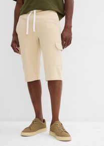 Sweat bermuda met cargozakken van puur katoen - beige - maat 60/62 (XXL) - met katoen - bonprix