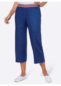 Dames Comfortbroek met gestreepte comfortband in koningsblauw ,maat 38, WITT, 100% Viscose