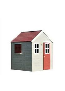 WENDI TOYS Xxxl Spielhaus , Naturfarben, Rot , Holz , Kiefer , 120x155x120 cm , Freizeit & Co, Gartenspielzeug, Spielhäuser