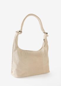 Ledershopper - beige - Größe Onesize - Veloursleder- bonprix
