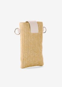 kleine Umhängetasche in Strohoptik - beige - Größe 18x11 cm - bonprix