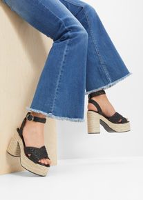 Plateau Sandalette - schwarz - Größe 42 - Vegan- bonprix