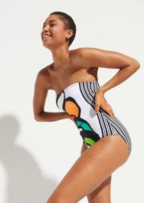 Bandeau Badeanzug - weiß - Größe 46 - bonprix