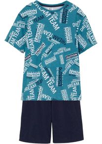 Shorty aus reiner Baumwolle (2-tlg. Set) - petrol - Größe 176/182 mit Baumwolle- bonprix