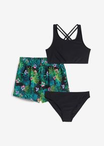 Bikini und Badeunterteil (3-tlg.Set) - schwarz - Größe 152/158 - bonprix