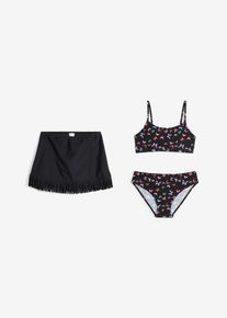 Bikini und Rock (3-tlg.Set) - schwarz - Größe 164/170 - bonprix