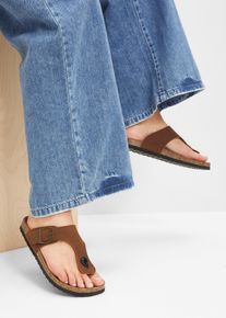 Zehenstegpantoletten, braun, Größe 36, bonprix