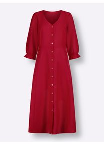 Damen Trachtenkleid in Leinen-Optik in rot ,Gr&ouml;&szlig;e 44, WITT, 100% Polyester