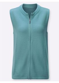 Dames Mouwloos vest met glad rugpand in oceaan ,maat 38, WITT, 50% Katoen, 50% Polyacryl