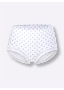 wäschepur Dames Tailleslip in wit/roze geprint ,maat 38, Witt, 100% Katoen