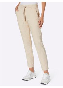 Heine Damen Röhrenhose mit Crinkle-Effekt in sand ,Größe 38, Witt, 77% Viskose, 20% Polyamid, 3% Elasthan
