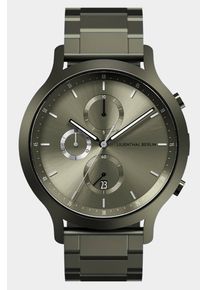 Men's Chronograph Watch - Green - Surgical Steel Case, Sapphire Glass, Metal Strap - Date Display - 42mm , Quartz Movement by Ronda - Lilienthal