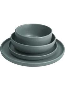 Novel Tafelservice , Grau , Keramik , 24-teilig , Lfgb , robust , Geschirr, Geschirrsets, Tafelservice