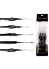 Pinselset für Öl Acryl und Aquarell 5er Set Nylonfasern -