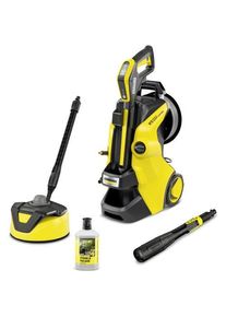 Aparat de spalat cu presiune Karcher K5 Premium Smart Control Home Flex, putere 2100 W, 145 bar presiune maxima, 500 l/h debit maxim,furtun presiune PremiumFlex 10 m, sistem Plug 'n' Clean,perie T5 , detergent 0.5L, Bluetooth, pistol G180Q Smart Control