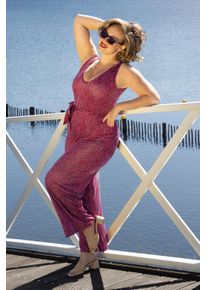 Surkana Vera Geo Print Jumpsuit in Fuchsia