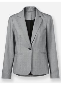 Heine Dames Broekpak in stretchkwaliteit in ecru/zwart gedessineerd ,maat 34, Witt, 80% Polyester, 18% Viscose, 2% Elastan