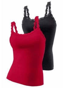 Lascana Spaghettitops Damen grenadine / schwarz Größe L