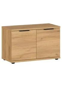 Germania Schuhbank , Eichefarben , Metall , 75x48x37 cm , Garderobe, Schuhaufbewahrung, Schuhregale