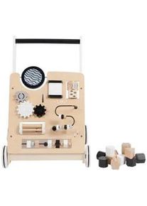 My Baby Lou Lauflernwagen , Grau, Naturfarben, Schwarz, Weiß , Holz, Holzwerkstoff , Birke , massiv, Sperrholz , 42.1x54.3x35.9 cm , EN 71 , Spieltisch ohne Musik , Spielzeug, Holzspielzeug