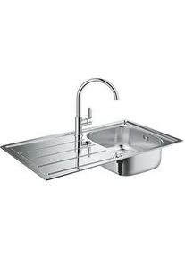 Spülen-Bundle Grohe Bau Edelstahlspüle K200 & Spültischmischer Bau Edge - 31562SD1