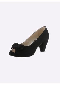 Andrea Conti Dames Peeptoe in zwart ,maat 41, Witt, 100% Geitenleer