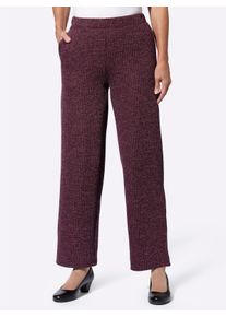 Dames Jerseybroek in comfortmodel in bordeaux gemêleerd ,maat 36, Witt, 95% Polyester, 5% Elastan