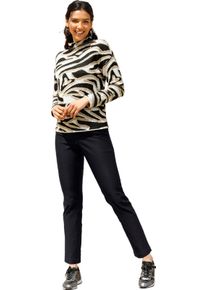 Damska Pulóver, žakár, kalichový golier ťavia a čierna vzorovaná veľkosť 56