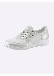 Waldläufer Damen Sneaker für kräftige Füße in silberfarben ,Größe 7,5, Witt, 50% Nubukleder, 50% Textil